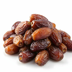 Fresh dates with their rich brown color, accompanied by vibrant green leaves,