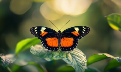 Naklejka premium A striking, isolated butterfly in vibrant colors on a clean white , nature, insect photography., isolated butterfly, bright colors
