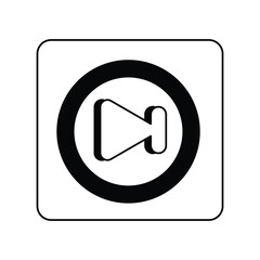 play button glyph outline icon with white background vector stock illustration