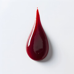 Obraz premium Drop of blood dripping isolated on white background