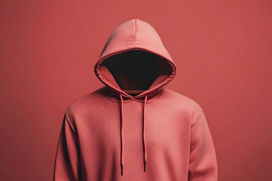A hoodie sweatshirt mockup with a raised hood, designed for showcasing fashion items in a comfortable and stylish manner.