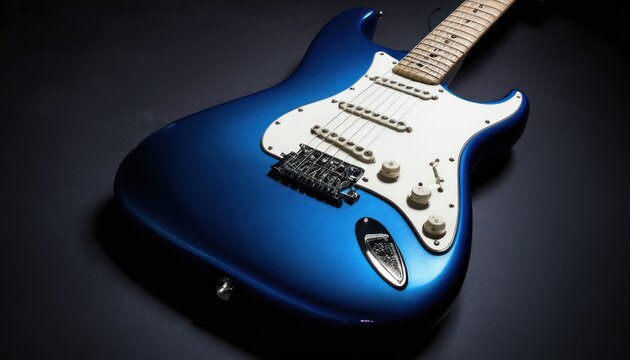 Close-up of an electric stratocaster guitar
