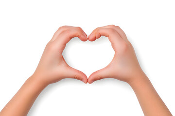Obraz premium Hands forming a heart shape sign isolated on white background