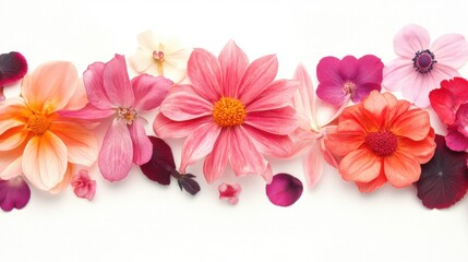 Obraz premium A Vibrant Array of Pink Flowers Displaying Nature's Stunning Palette with Delicate Petals, Textures, and Shapes Perfect for Seasonal Themes and Floral Designs