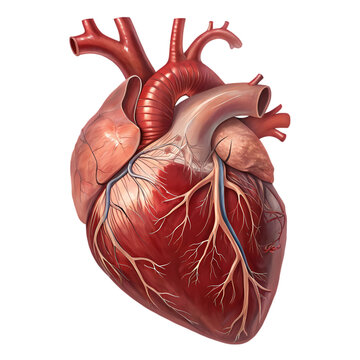 Realistic Human Heart Anatomy: Detailed Medical Illustration Set for Healthcare, Science, and       