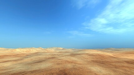 Fototapeta premium Vast Desert Landscape Under a Blue Sky