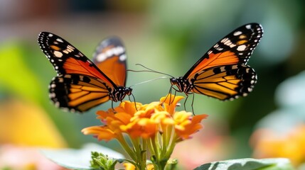 Naklejka premium Creating a vibrant butterfly garden with nectar-rich blooms this spring