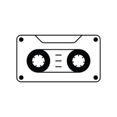video tape glyph outline icon with white background vector stock illustration