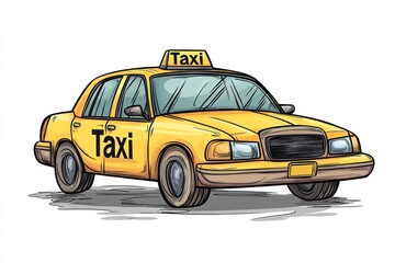 Taxi isolated on white background. Taxi icon. Cab isolated on white. Cab icon. Cab Car. Taxi Car Isolated element on white for Designers. Isolated Taxi Design Element. Cab Car Isolated on white.	