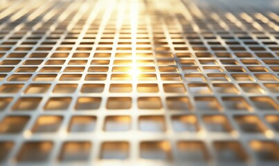 Abstract Grid Pattern Cast by Sunlight on White Surface