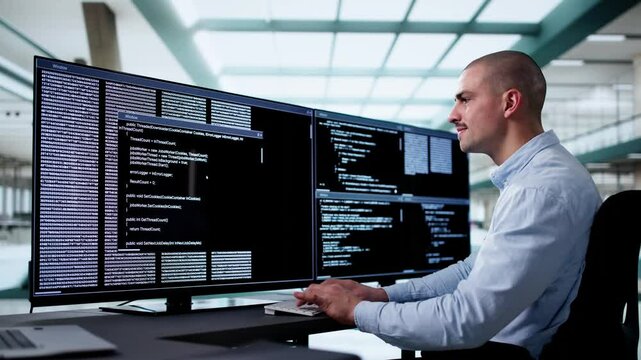 Web Developer Coding On Computer