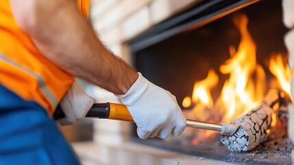 Mastery in action as fireplace gets a thorough cleaning and care