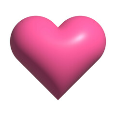Pink 3d volumetric heart. Pink Heart On White Background