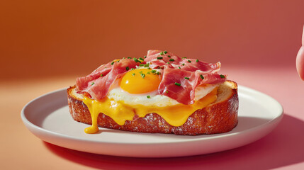 Breakfast, eggs benedict, eggs, fried eggs, bacon, cheese, junkie