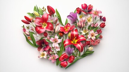 Beautiful Floral Heart Arrangement with Vibrant Colors, Symbolizing Love, Joy, and Nature's Beauty for Romantic Occasions and Celebrations