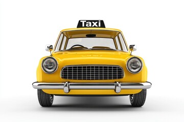 Fototapeta premium Taxi isolated on white background. Taxi icon. Cab isolated on white. Cab icon. Cab Car. Taxi Car Isolated element on white for Designers. Isolated Taxi Design Element. Cab Car Isolated on white. 
