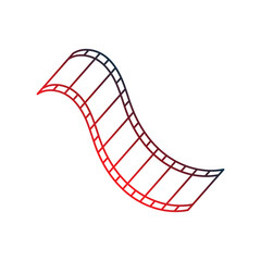 movie reel gradient outline icon with white background vector stock illustration