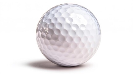 Close-Up of a White Golf Ball on a White Background. Generative AI