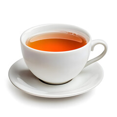 Cup of black tea isolated on white background