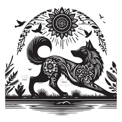 wolf black silhouette 