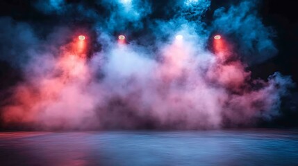 Stage Lights Illuminate Smoky Atmosphere