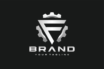 letter F gear logo