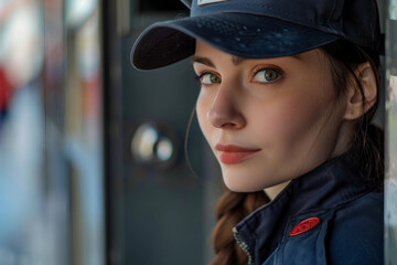 Smiling Mailman Delivering Letters and Parcels in Residential Neighborhood, Generative AI