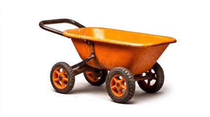 Isolated Wheelbarrow on a White Background. Generative AI