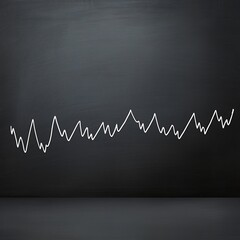A blackboard with a sine wave graph drawn and labeled