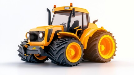 Obraz premium Yellow roller compactor isolated on white background. Generative AI