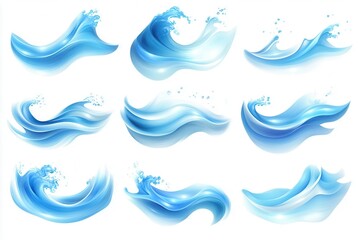 Vector Illustrations of Curved Wave Designs Featuring Clean Lines and Smooth Textures for Creative and Artistic Applications