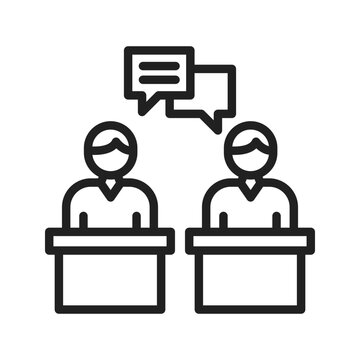 Debate icon vector image. Suitable for mobile apps, web apps and print media.