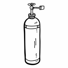 Fototapeta premium Hand Drawn Oxygen Tank Vector Illustration for Medical and Emergency Use