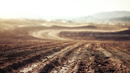 Dirt Bike Track: Sunlit Landscape of a Motocross Track