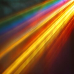 Abstract vibrant light rays beam, colorful spectrum, glowing streaks on dark background.