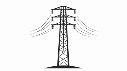 Electric Pole Symbol Silhouette Vector for Isolation Use