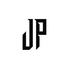 Obraz premium JP monogram logo design letter text name symbol monochrome logotype alphabet character simple logo