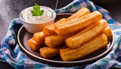 Crispy fried yuca frita sticks