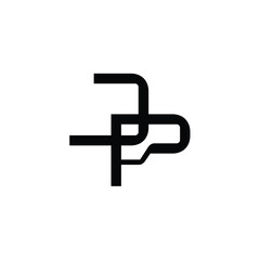 Obraz premium JP monogram logo design letter text name symbol monochrome logotype alphabet character simple logo