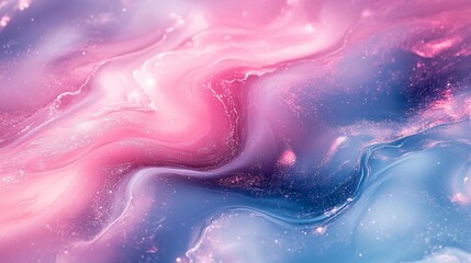 Obraz premium Abstract marble fluid texture with pink and blue hues. Generative AI