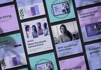 Colorful & Modern Corporate Social Media Set