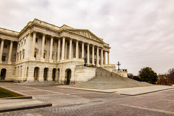 Obraz premium Washington DC, USA - December 29 2017: Focus view on Capitol hill