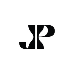 JP monogram logo design letter text name symbol monochrome logotype alphabet character simple logo