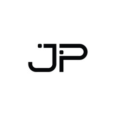 JP monogram logo design letter text name symbol monochrome logotype alphabet character simple logo