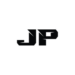 Obraz premium JP monogram logo design letter text name symbol monochrome logotype alphabet character simple logo
