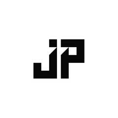JP monogram logo design letter text name symbol monochrome logotype alphabet character simple logo