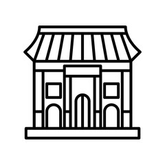 Temple Outline Icon, Vector illustration