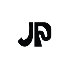 JP monogram logo design letter text name symbol monochrome logotype alphabet character simple logo