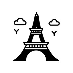 Tower Glyph Icon, Vector illustration