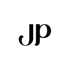 JP monogram logo design letter text name symbol monochrome logotype alphabet character simple logo